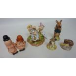 Small group of ceramics including Beswick pig figure 'David',