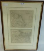 'Yorkshire North Riding' & 'Yorkshire part of the North Riding' map engraved for Dugdales, by J.