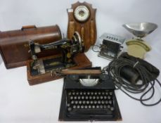 Barometer hallway stand with brushes, typewriter,