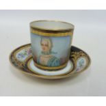19th Century Sévres, Louis Philippe cabinet cup and saucer,