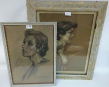 Bust Portrait and two Female Nudes,