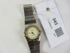 Omega Constellation ladies stainless steel bi-colour wristwatch Condition Report
