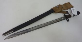 WWI military bayonet in original sheath and hopper Condition Report <a