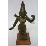 19th Century or earlier Indian heavy bronze figure of Rama H37cm including plinth