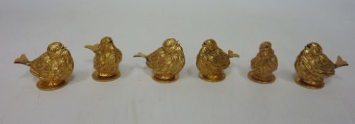 Set of six gilt bird place setting card holders (6) Condition Report <a