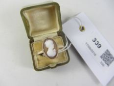 Gold cameo ring unmarked Condition Report <a href='//www.davidduggleby.