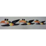 Set of three graduated Guinness wall hanging Toucans Condition Report Reproduction