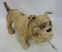 Early 20th century continental papier-mache barking dog automaton probably by Roullet &