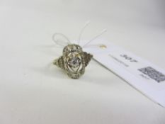 French Art Deco diamond gold set ring (unmarked) Condition Report <a