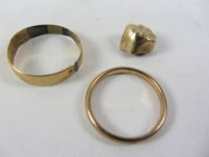 9ct gold wedding band Birmingham 1950,