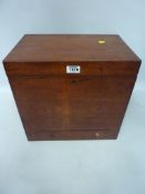 19th Century mahogany portable box with brass handles H37cm Condition Report