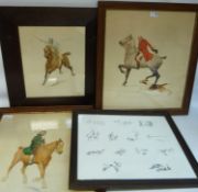 Three equestrian prints,