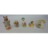 A collection of Beatrix potter figurines, 'Appley Dapply', 'Jemima Puddleduck,