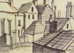 Pat Faust (British Contemporary): 'Roof tops Robin Hoods Bay',