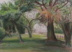Pat Faust (British Contemporary): 'Summer Lilac Cottage Brandesburton', pastel signed and dated '98,