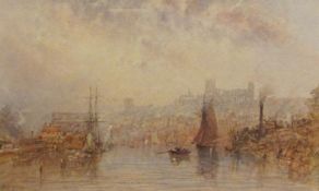 George Weatherill (British 1810-1890): Whitby - Bog Hall and Turnbull's Shipyard to the foreground,