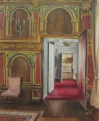 Pat Faust (British Contemporary): 'The Red Carpet Burton Agnes Hall East Yorkshire',