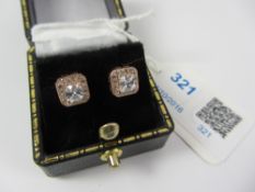 Pair of rose gold-plated dress ear-rings stamped 925 Condition Report <a