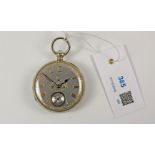 Victorian silver key wound pocket watch silvered dial by Matthews Wigton no 41660,