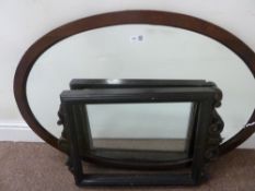 Mahogany framed oval mirror (W78cm, H 58cm),