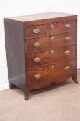 Early 19th century mahogany and mahogany banded chest fitted with four graduating drawers,