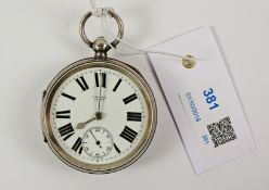 Victorian silver key wound pocket watch by J Baker Leeds no 317476 case by Thomas Peter Hewitt (The