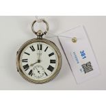 Victorian silver key wound pocket watch by J Baker Leeds no 317476 case by Thomas Peter Hewitt (The