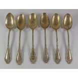 Set of six American silver dessert spoons Madame Royale pattern by Wm B Dugin Co/Gorham stamped