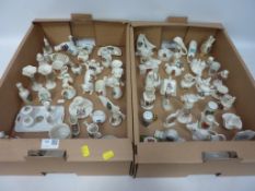 Crested china - collection of crested ware in two boxes Condition Report <a
