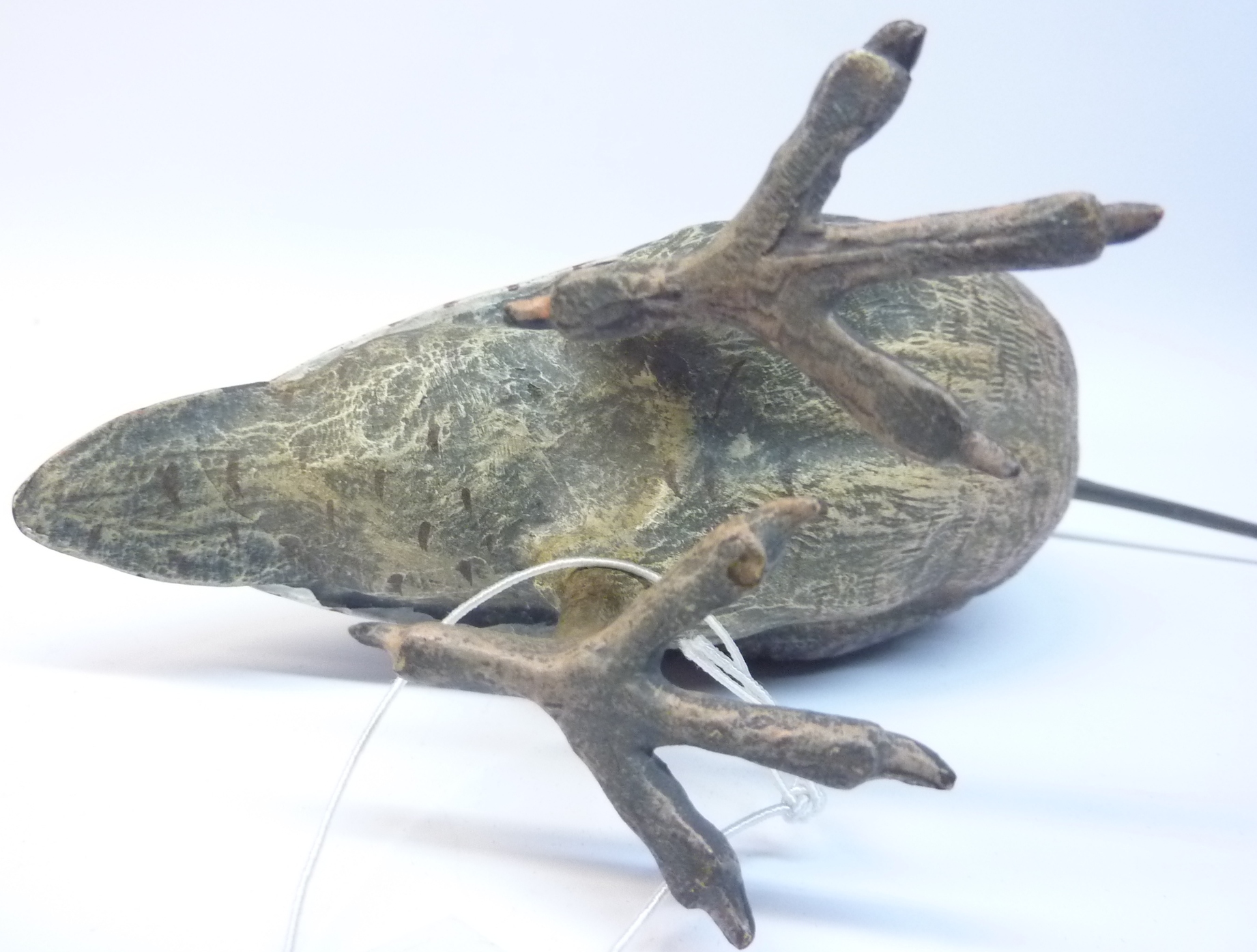 A large cold painted bronze sculpture of a snipe, - Image 4 of 5