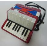 'Chamoon' piano accordion with red marble effect,