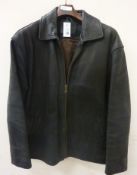 Clothing - Men 'Trader' genuine leather jacket in black, size L,