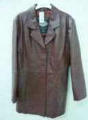Clothing - Ladies CKN of Scandinavia burgundy leather jacket,
