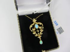 Silver-gilt opal pendant necklace Condition Report <a href='//www.davidduggleby.
