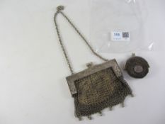 Early 20th century evening mesh bag stamped silver with similar purse Condition Report