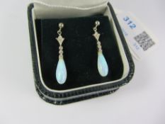 Pair of opal drop ear-rings stamped 925 Condition Report <a href='//www.