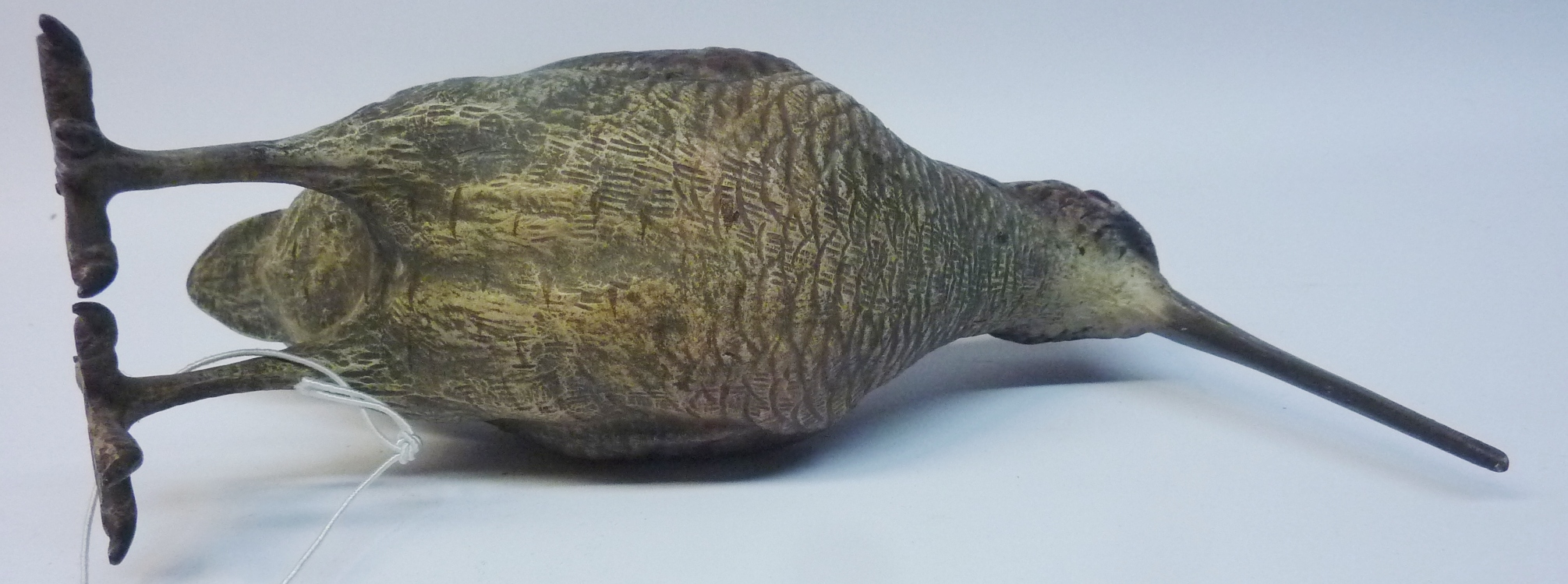 A large cold painted bronze sculpture of a snipe, - Image 5 of 5
