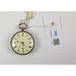 William IV silver key wound pocket watch signed Gaskin Dublin no 3019,