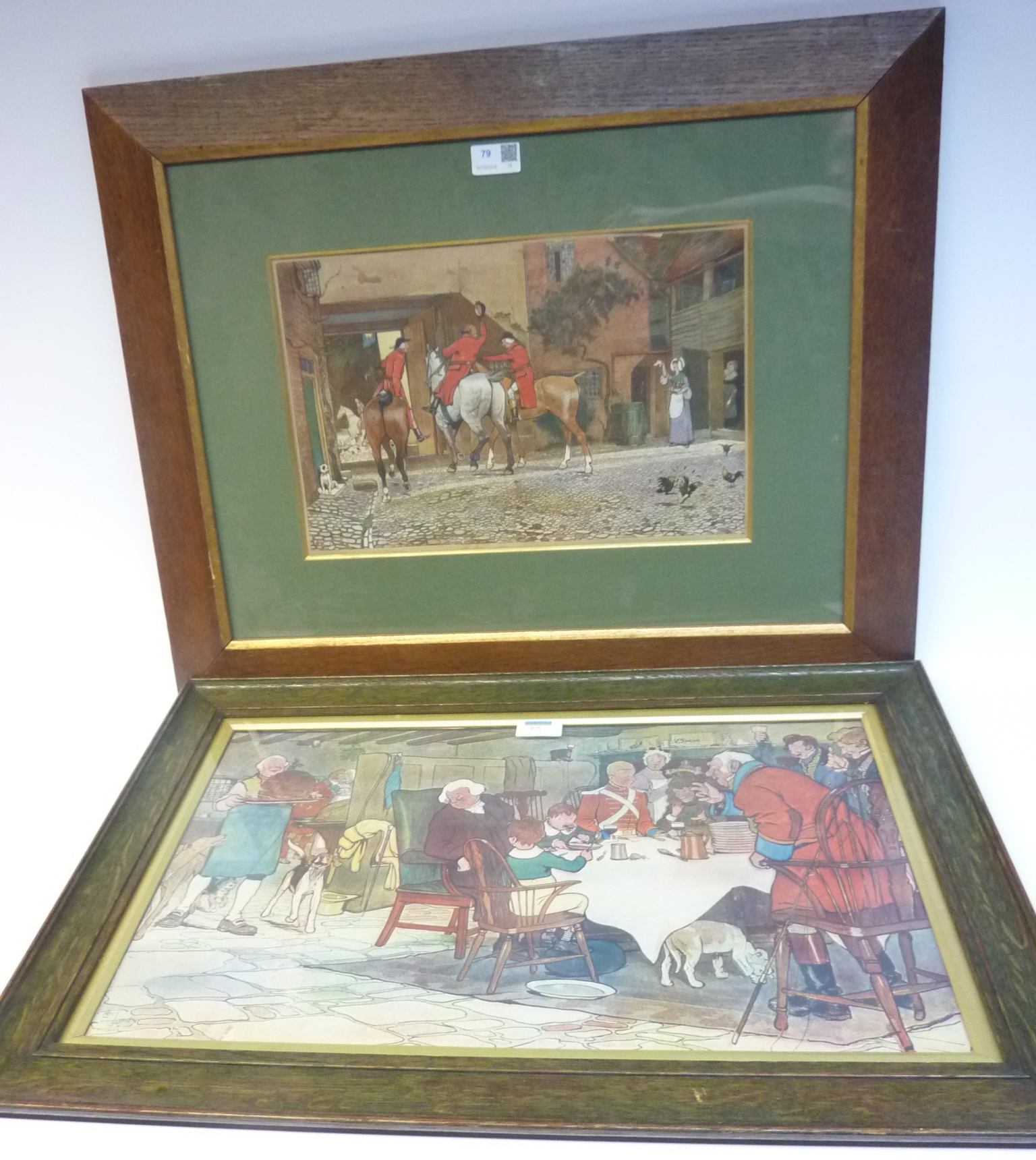 After Cecil Aldin (1870-1935): 'The Christmas Dinner' and 'Three Jolly Huntsmen' two original