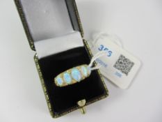 Five stone opal silver-gilt ring Condition Report <a href='//www.davidduggleby.