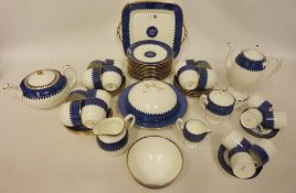 Wedgwood 'Lynn' pattern twelve place tea service and six place coffee service Condition