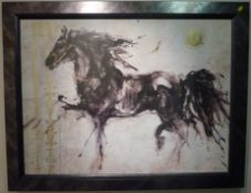 Study of Horses contemporary colour print 75cm x 100cm Condition Report <a