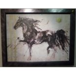 Study of Horses contemporary colour print 75cm x 100cm Condition Report <a