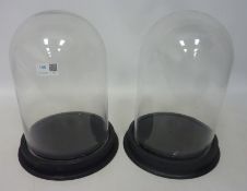 A pair of glass display domes, H 32cm Condition Report <a href='//www.
