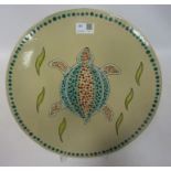 Eskdale Studio hand painted round platter depicting "aboriginal turtle" D 35cm Condition