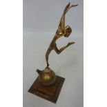 Brass figure on onyx base H23.5cm Condition Report <a href='//www.