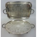 Two Viners of Sheffield heavy silver-plated trays Condition Report <a