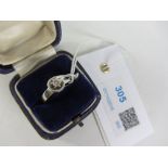 Single stone diamond white gold ring stamped 750 Condition Report <a