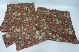 William Morris patterned curtains,