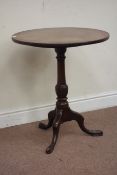 George III circular mahogany tilt top wine table,